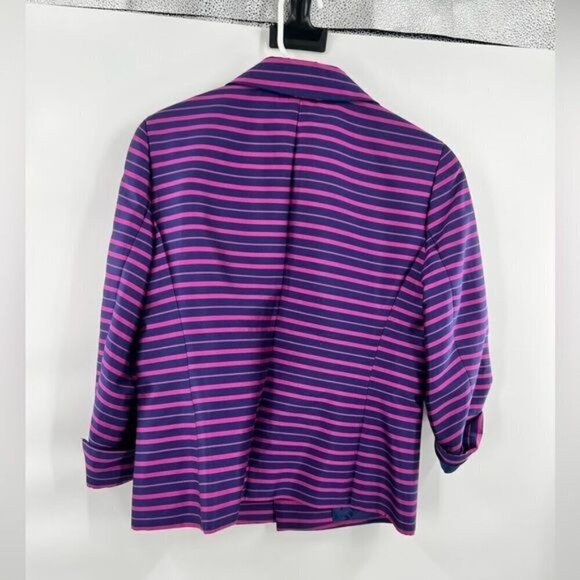 Talbots purple striped blazer jacket size M womens - Picture 6 of 9